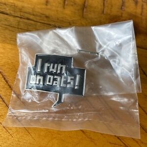 Oatly "I Run on Oats" Collectible Enamel Button Pin
